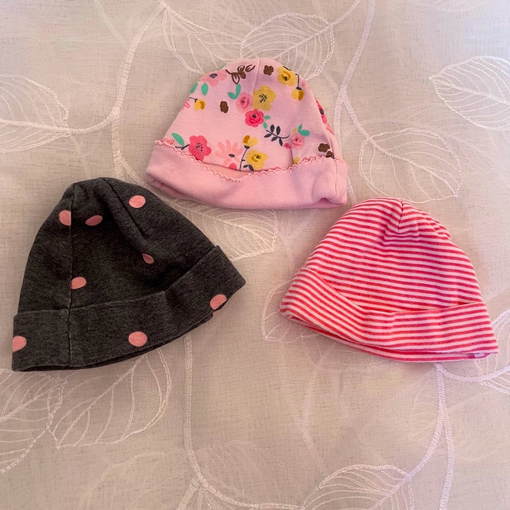 3x Gerber Newborn Soft Caps